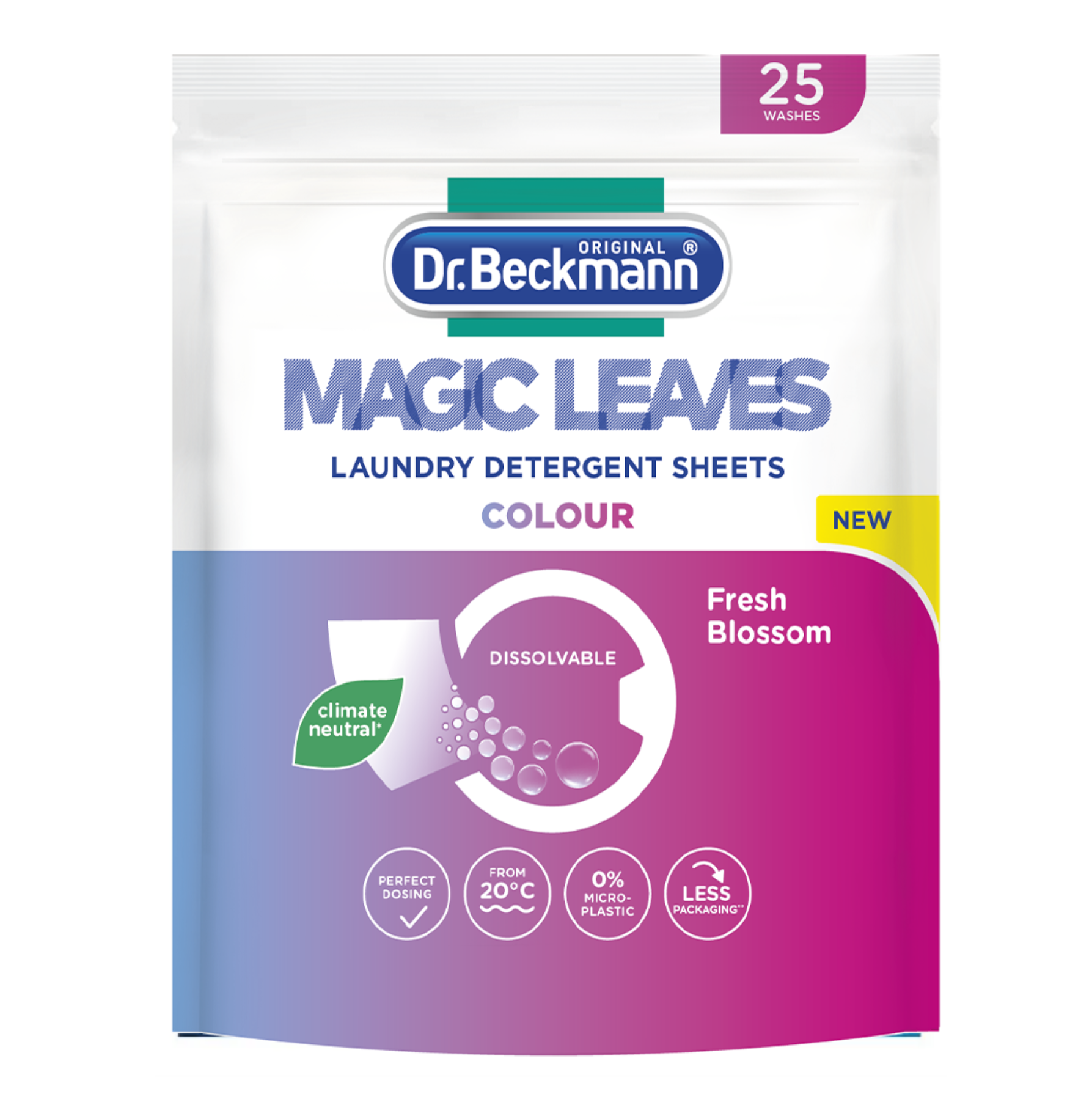 DR. BECKMANN MAGIC LEAVES Laundry Detergent Colour 25 SHEETS/PACK